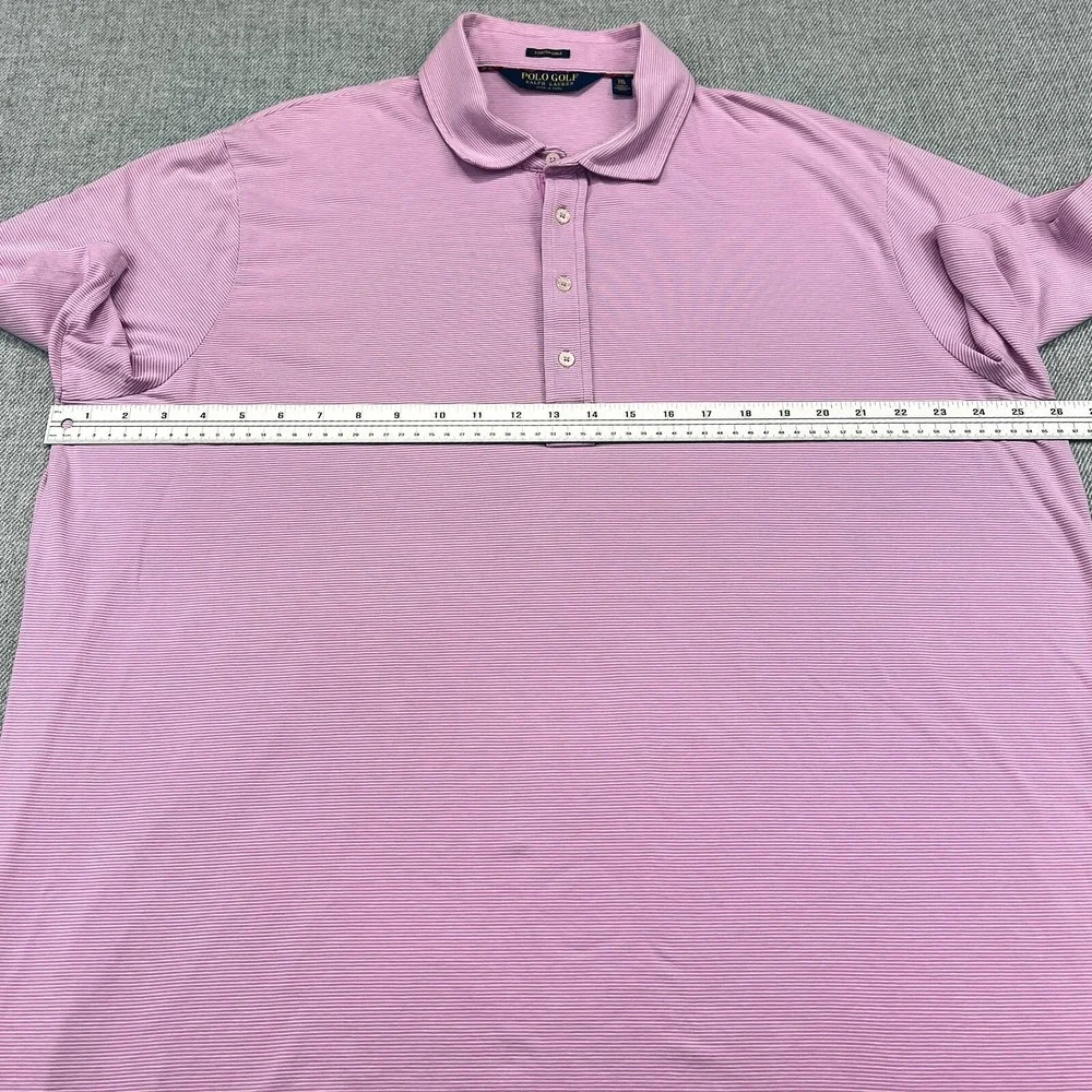 Polo Golf Ralph Lauren Shirt Mens Pink White  Stripe 2XL Stretch Lisle XXL